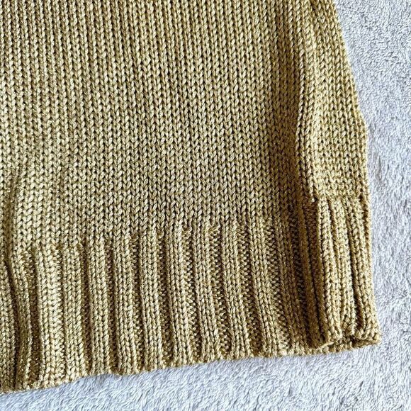 Lauren by Ralph Lauren Petites Gold Metallic Knit Turtleneck Sweater - Picture 2 of 13